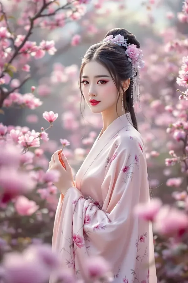 古装剧集藤影长歌海报，紫藤花架下身着古装的优雅人物